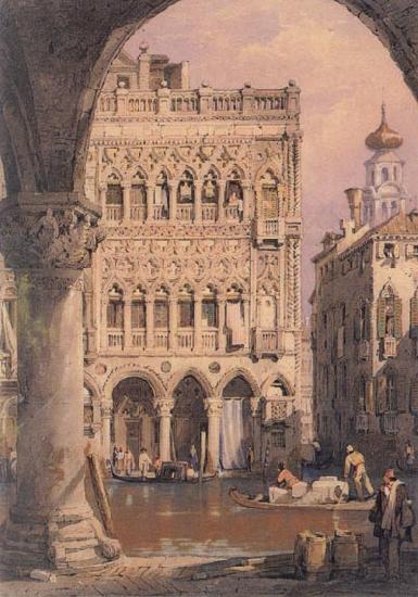 Samuel Prout C'a d'Oro,Venice Spain oil painting art